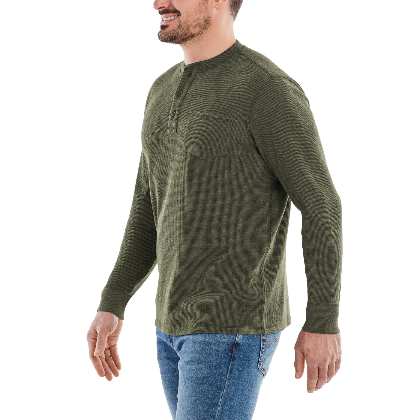 Waffle Knit Thermal Henley With Pocket – The American Outdoorsman