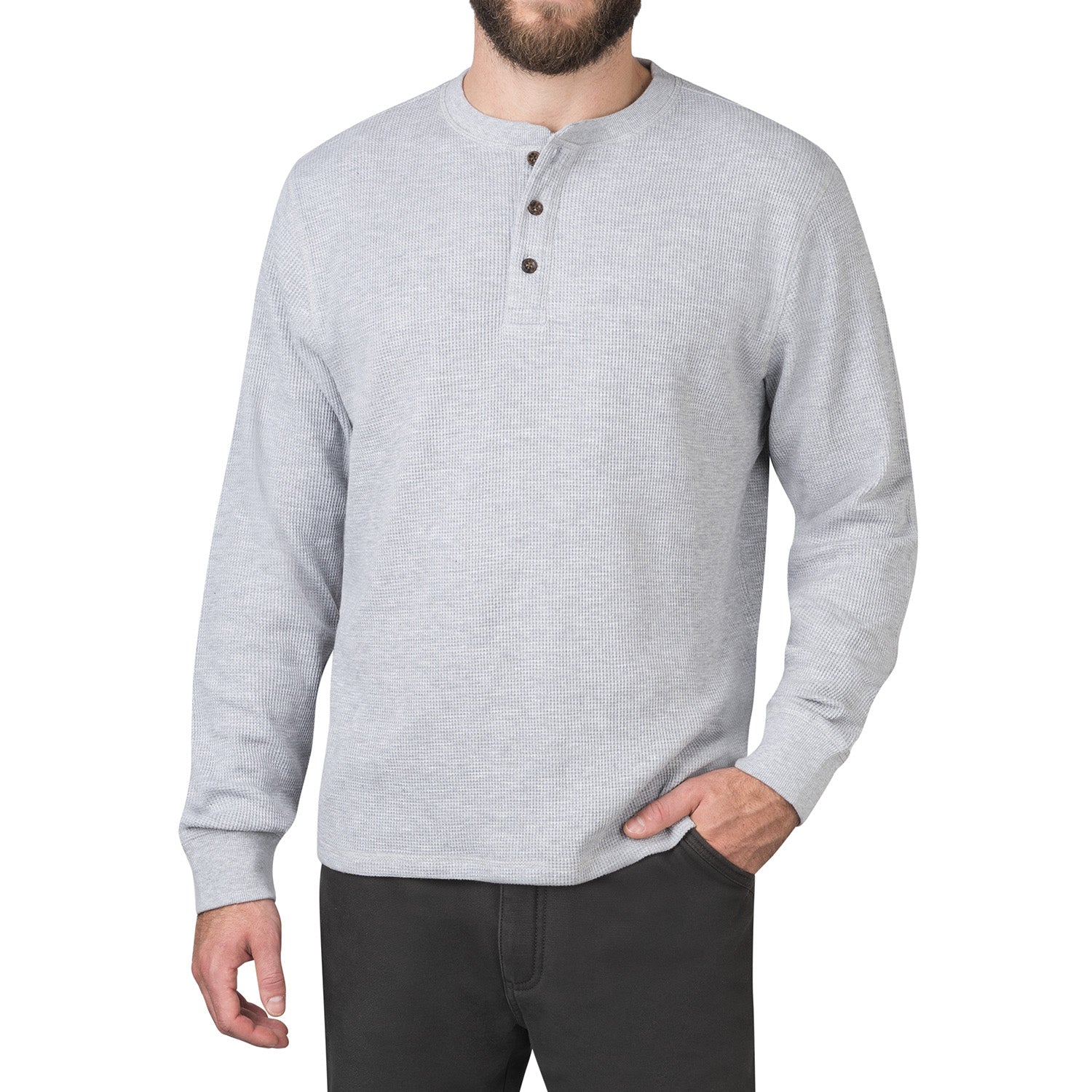 Men's Waffle Long-Sleeve Henley — Native Summit Adventure Outfitters