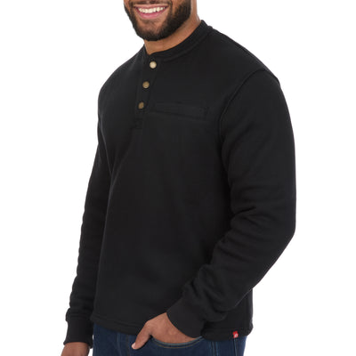 Sherpa Lined Waffle Henley Shirt