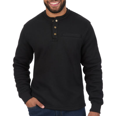 Sherpa Lined Waffle Henley Shirt