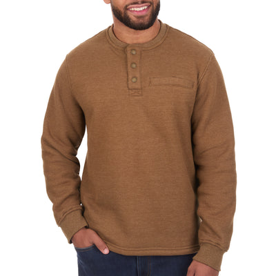 Sherpa Lined Waffle Henley Shirt