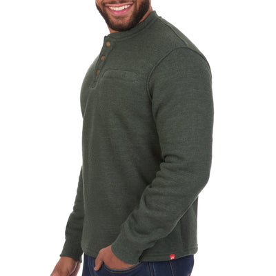 Sherpa Lined Waffle Henley Shirt