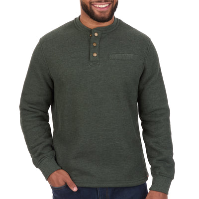 Sherpa Lined Waffle Henley Shirt