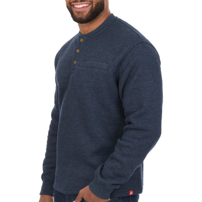 Sherpa Lined Waffle Henley Shirt