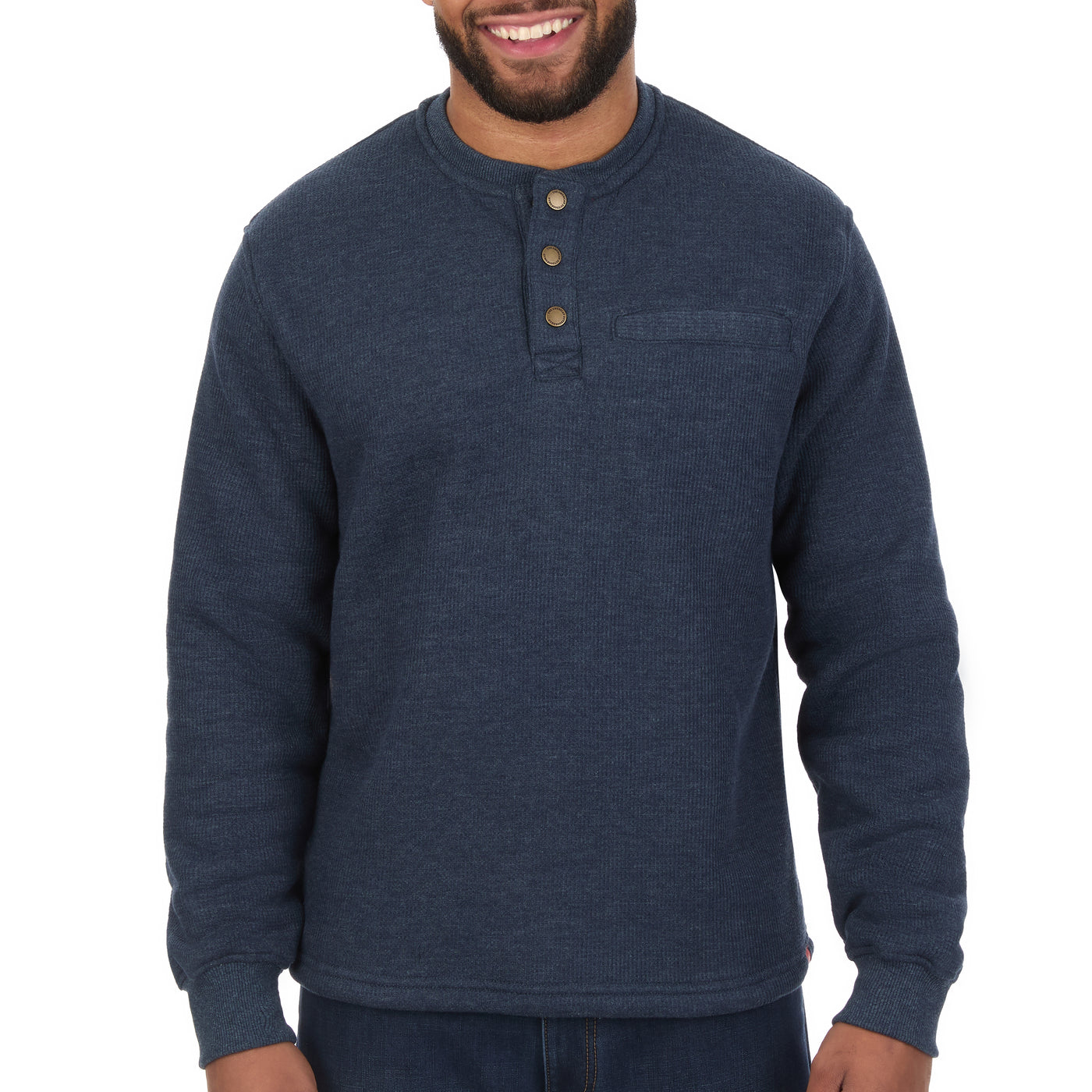 Sherpa Lined Waffle Henley Shirt