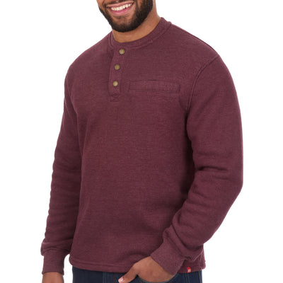 Sherpa Lined Waffle Henley Shirt