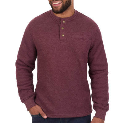 Sherpa Lined Waffle Henley Shirt