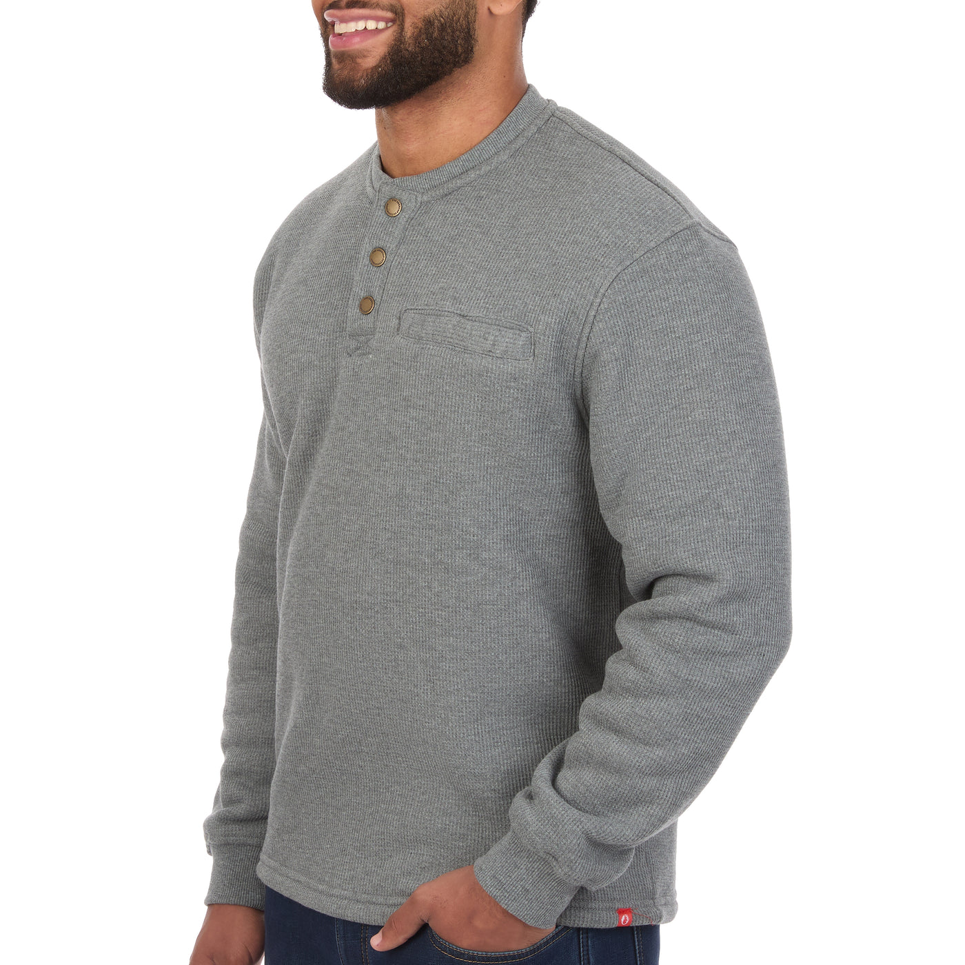 Sherpa Lined Waffle Henley Shirt