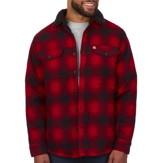 Winter Zware Warme Sherpa Gevoerde Fleece Plaid Flanel Jas Mannen Plus Size S-5XL Grote & Tall Heren Jas, Rood, L Winter Zware Warme Sherpa Gevoerde Fleece Plaid Flanel Jas Mannen Plus Size S-5XL Grote & Tall Heren Jas, Rood, L