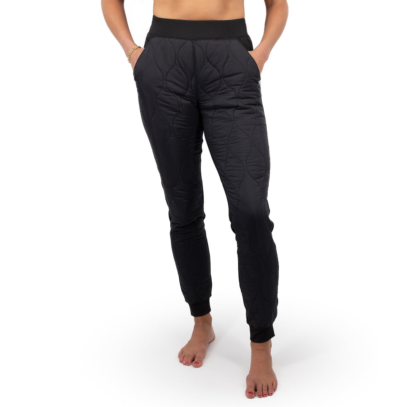 Women's High Rise Quilted Front Joggers