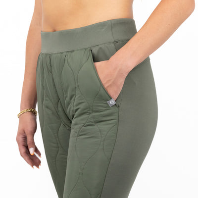 Women's High Rise Quilted Front Joggers