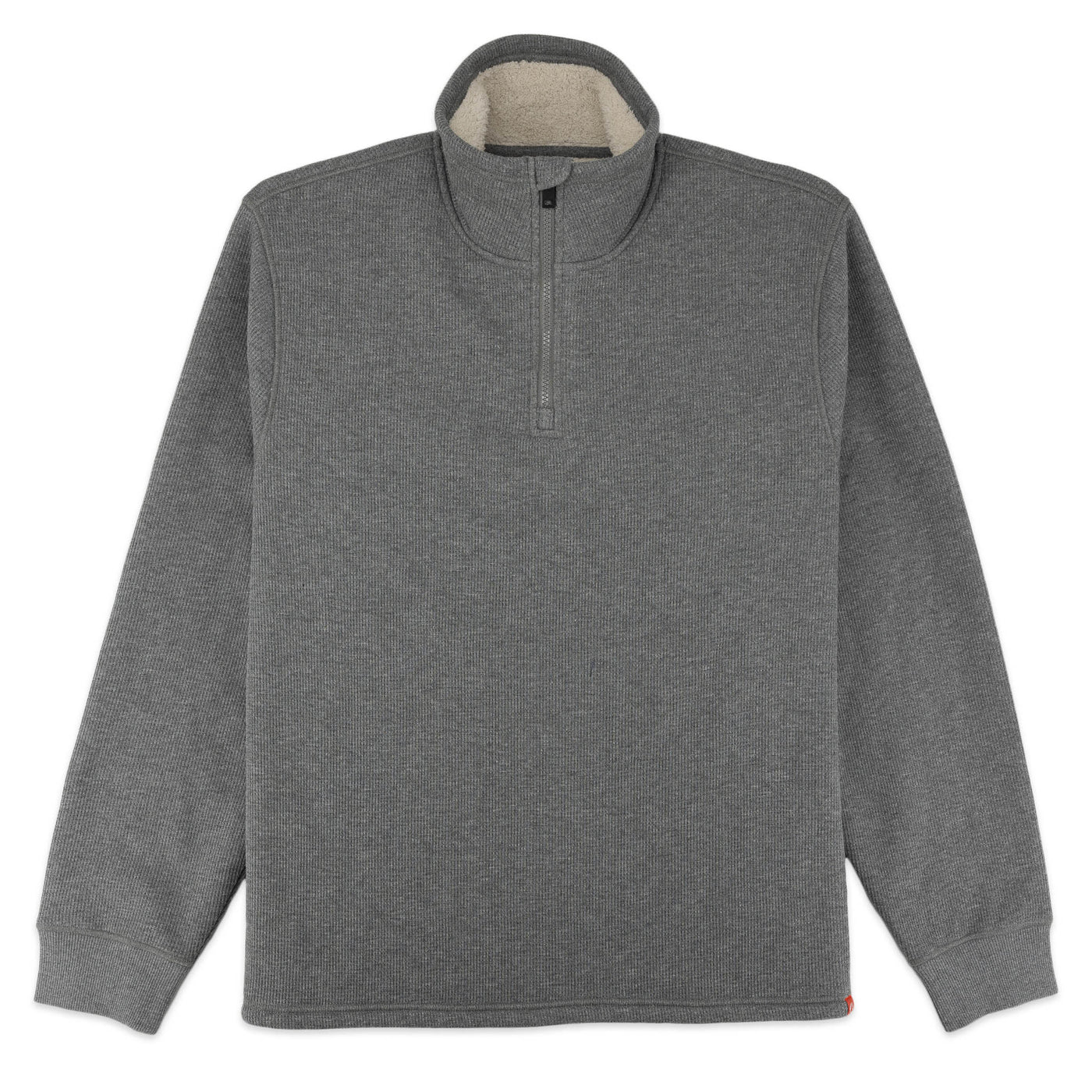Sherpa Lined Waffle Knit Quarter-Zip Pullover
