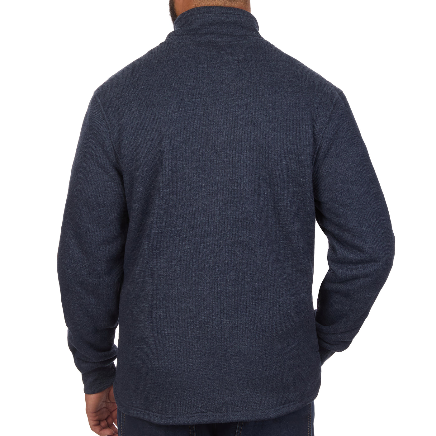 Sherpa Lined Waffle Knit Quarter-Zip Pullover