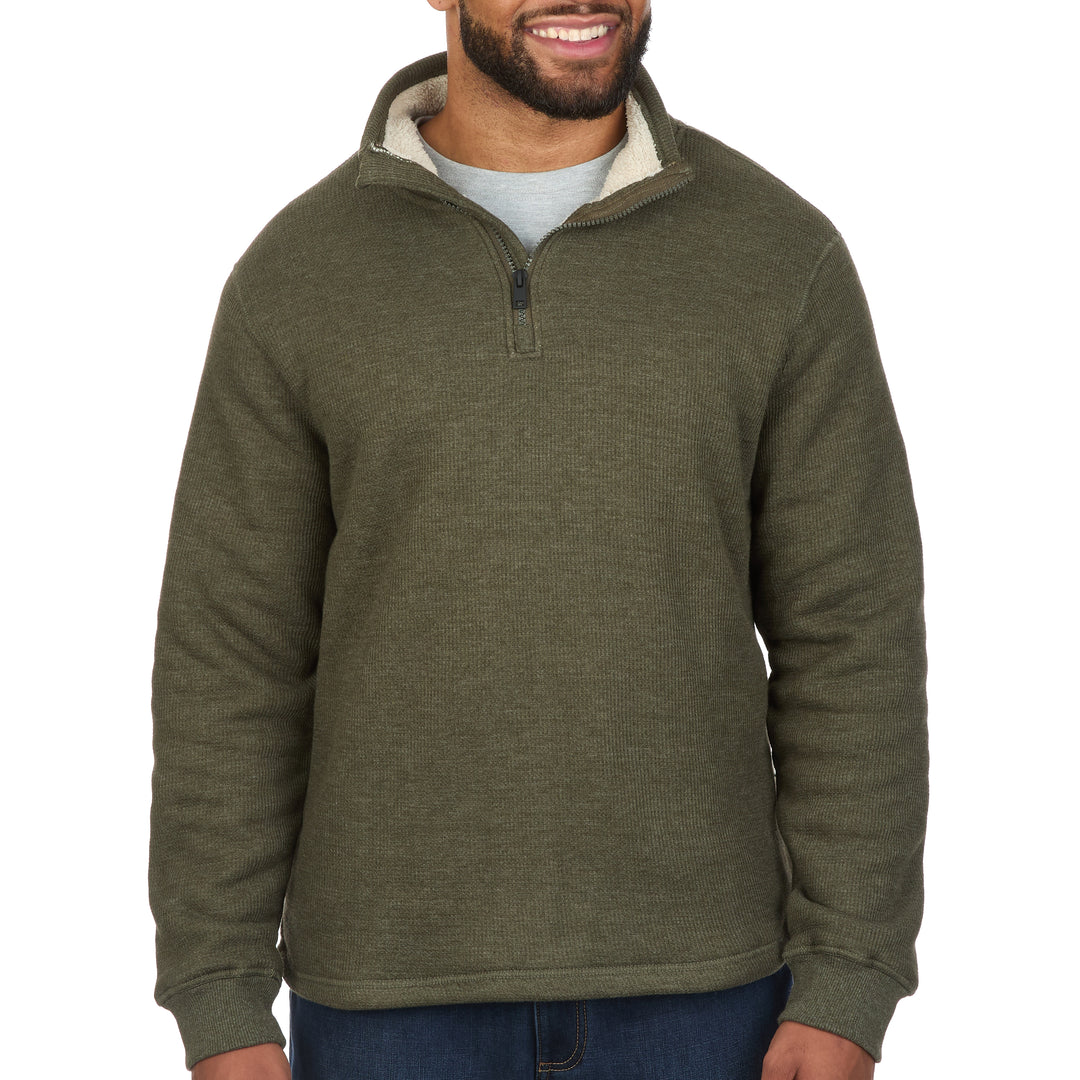 Sherpa Lined Waffle Knit Quarter-Zip Pullover – The American Outdoorsman