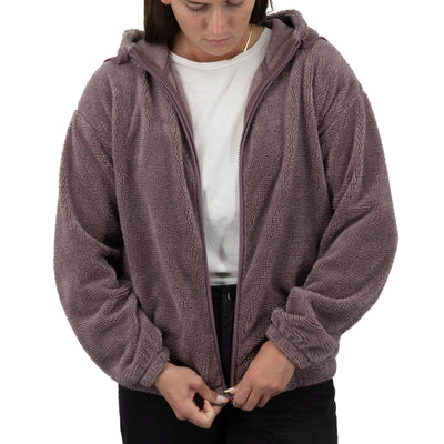 Women's Two Tone Full Zip Fleece Hoodie