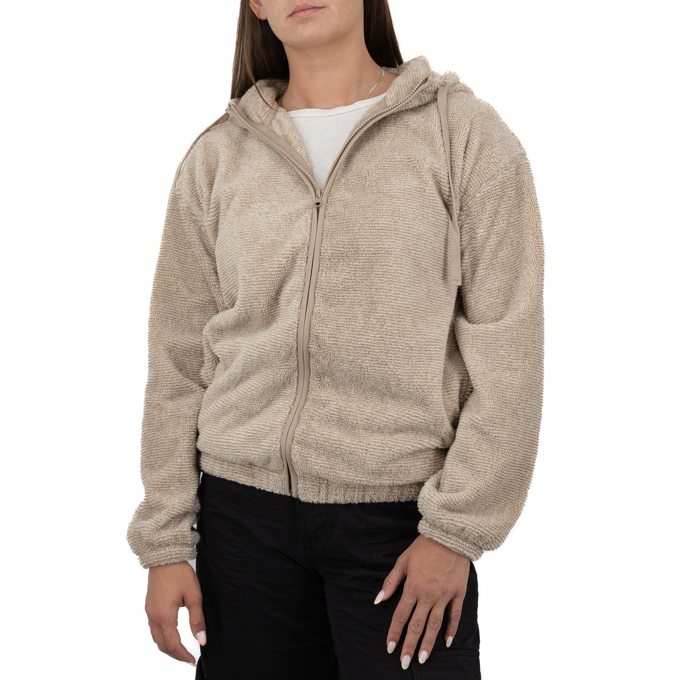 Women's Two Tone Full Zip Fleece Hoodie