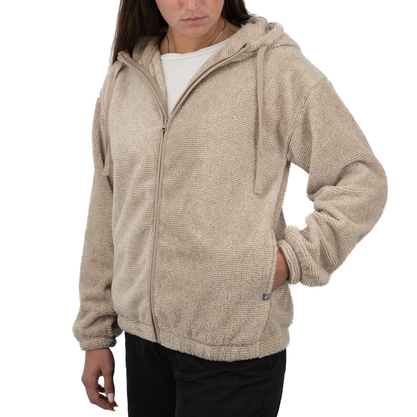 Women's Two Tone Full Zip Fleece Hoodie