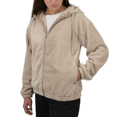 Women's Two Tone Full Zip Fleece Hoodie