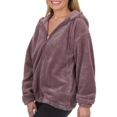 Women's Two Tone Full Zip Fleece Hoodie