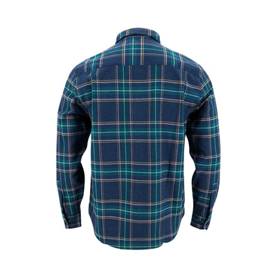 Plaid Button-Down Heavyweight Flannel Shirt - The American Outdoorsman #color_blue-green