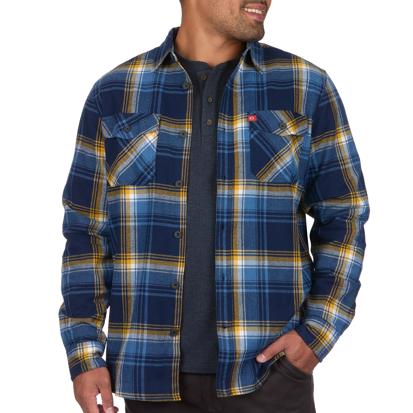 Heavyweight Flannel Shirt with Patch and Flap Pockets - The American Outdoorsman 