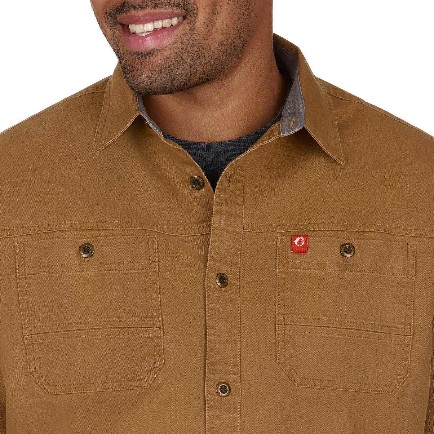 American Outdoorsman Long-Sleeve Stretch Twill Work Shirt 