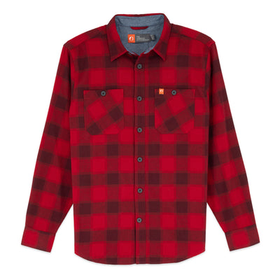 Plaid Button-Down Midweight Flannel Shirt - The American Outdoorsman #color_red