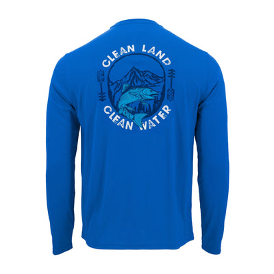 Long sleeve UPF protection 50 sun tee shirt #color_clean-land-clean-water-sky-diver