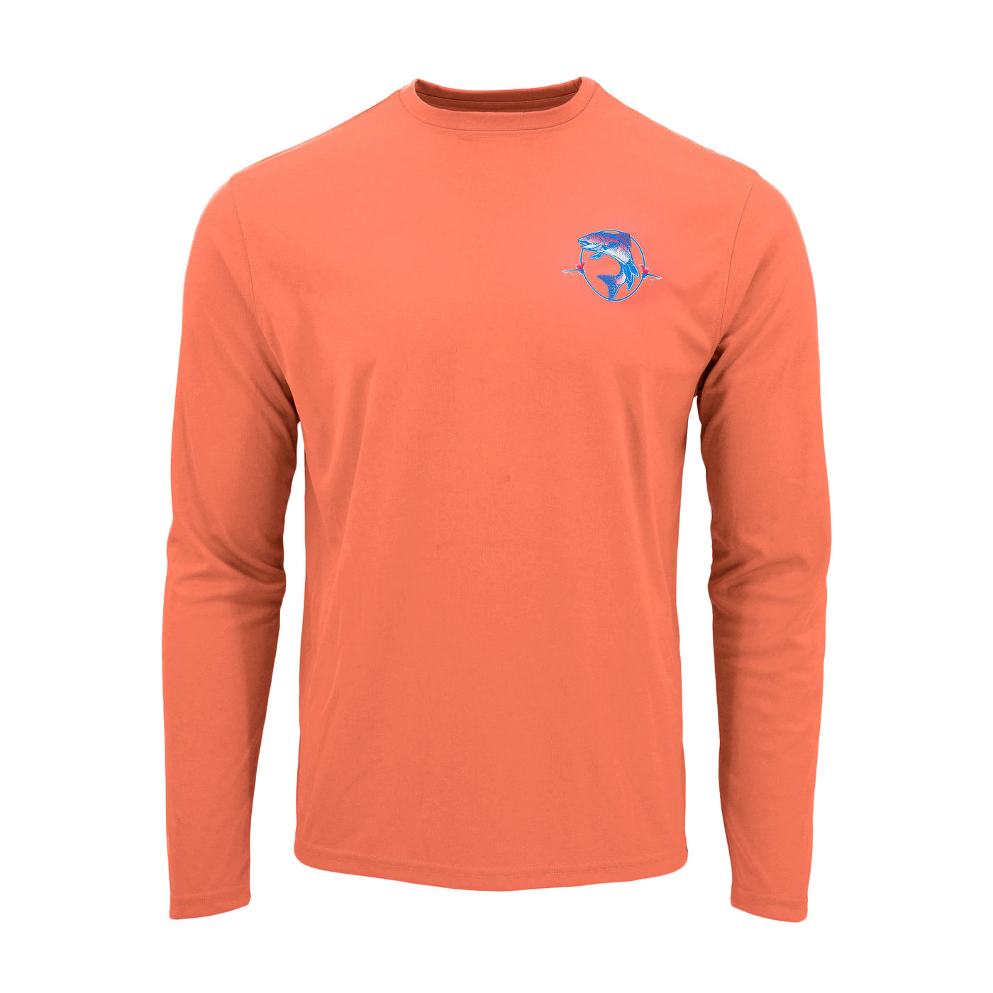 Long sleeve UPF protection 50 sun tee shirt #color_born-to-roam-fresh-salmon
