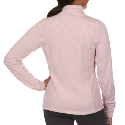 American Outdoorsman activewear hiking Women's Quarter-Zip Mock Neck Sweater #color_burnished-lilac