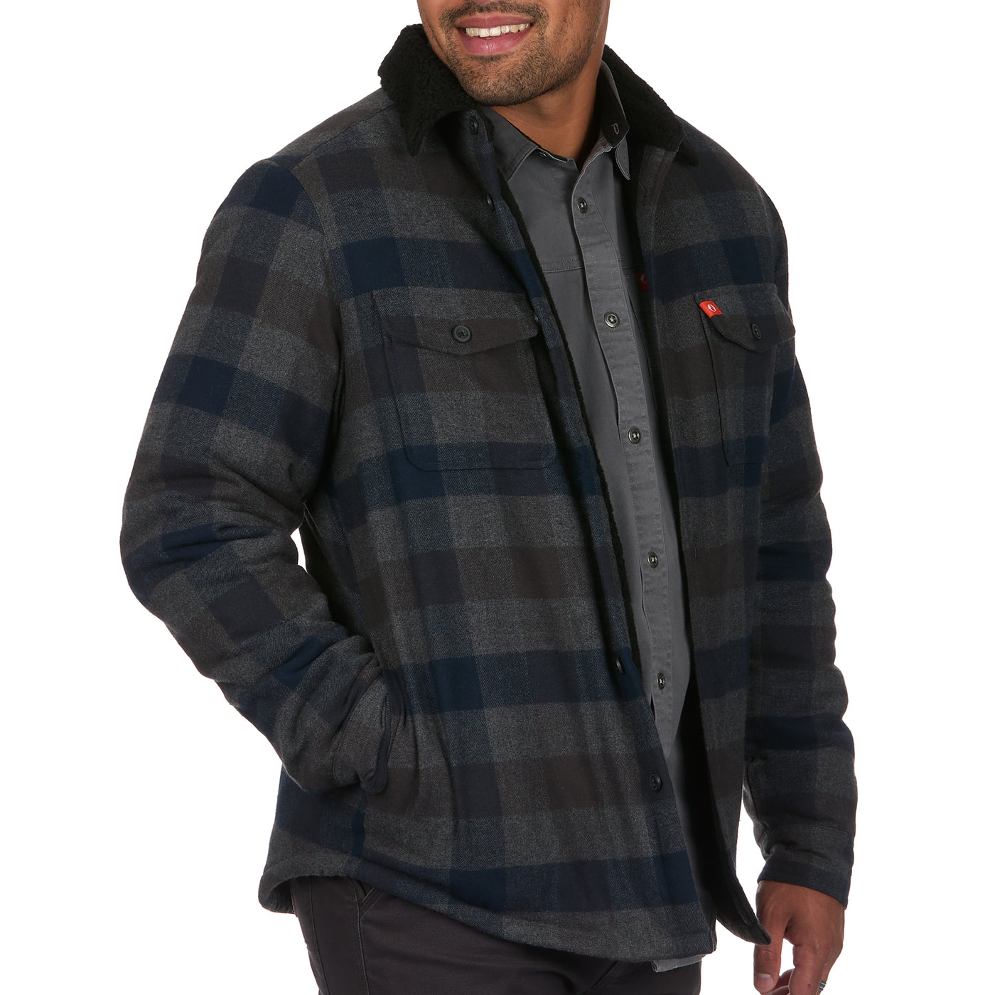 Bonded Flannel Shirt Jacket with Sherpa Fleece Lining - The American Outdoorsman