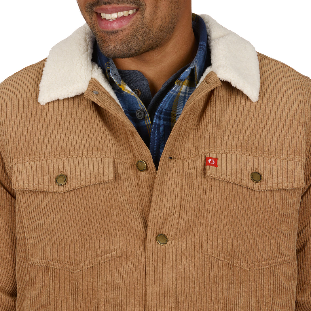 The American Outdoorsman Sherpa Lined Corduroy Trucker Jacket for Men