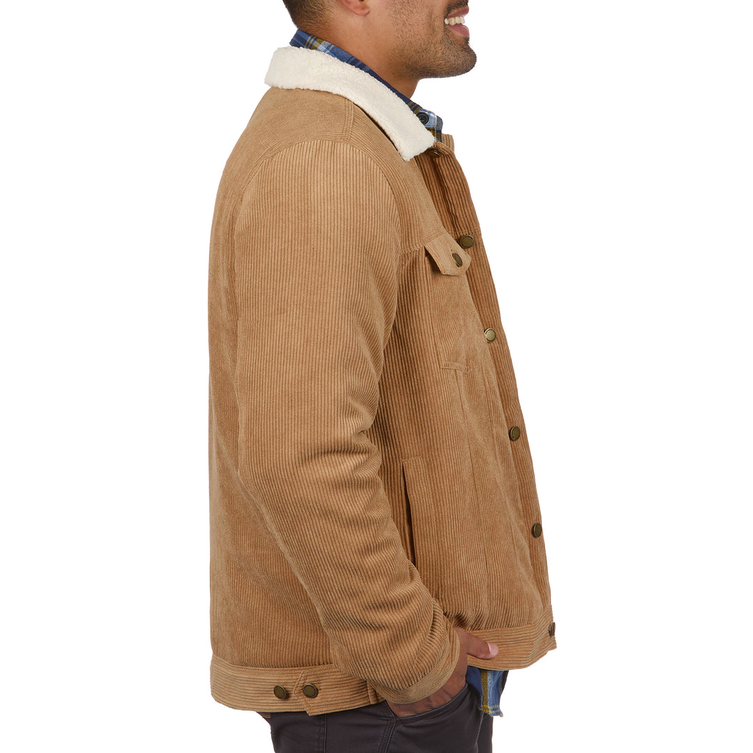 Oralidera Mannen Corduroy Sherpa gevoerde Trucker Jacket Winter Oralidera Mannen Corduroy Sherpa gevoerde Trucker Jacket Winter
