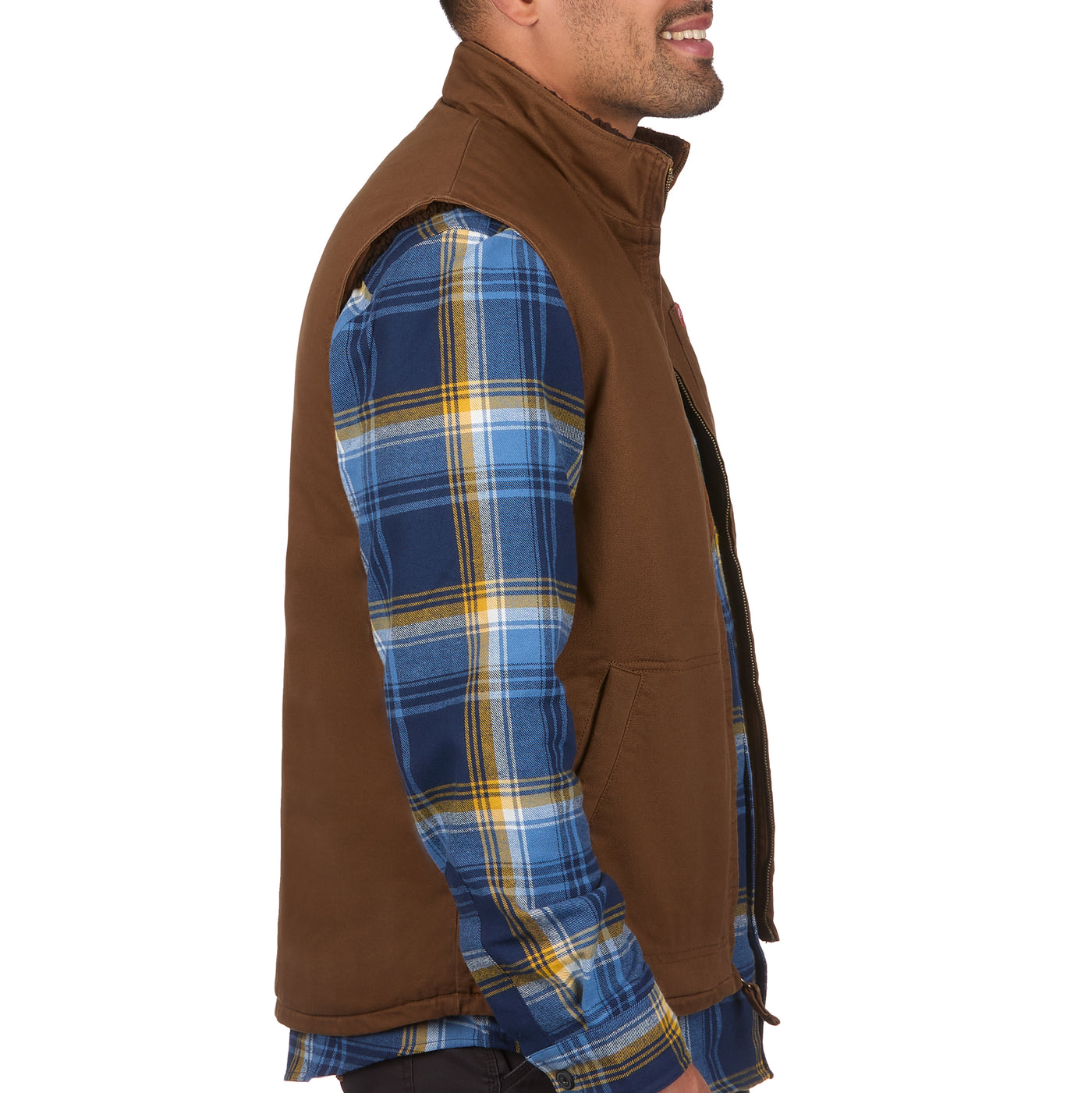 American outdoorsman Solid Sherpa Lined Twill Vest #color_copper