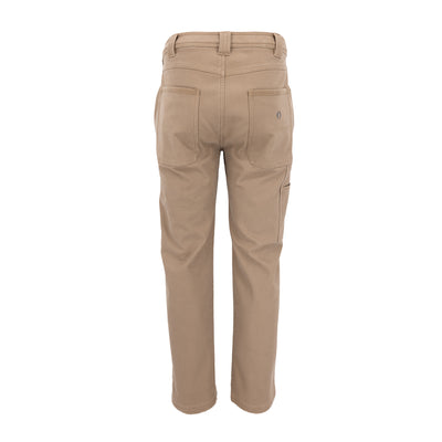 Fleece Bonded Canvas Work Pants with Herringbone Trim