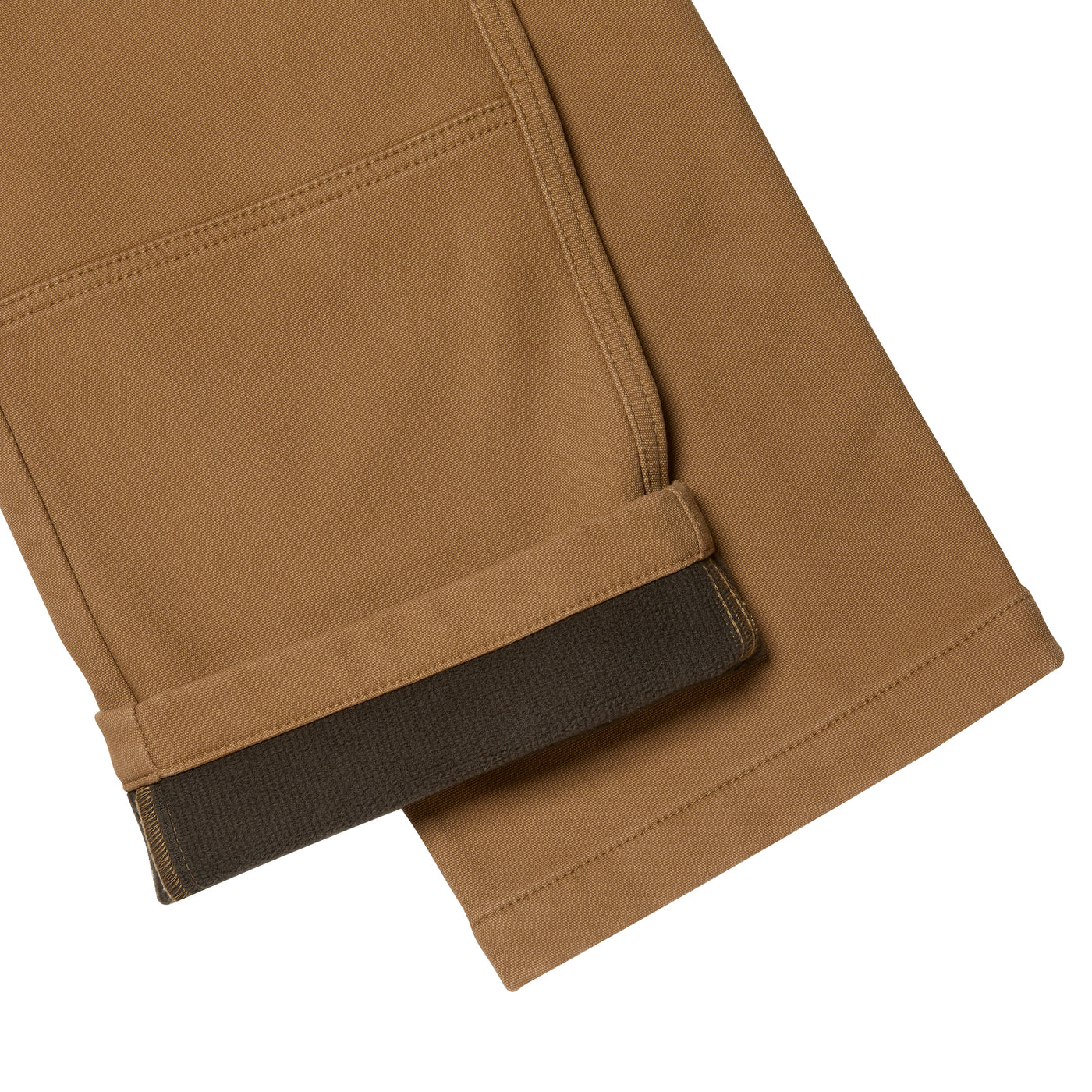 Grid Fleece-Bonded Canvas Pieced Work Pants #color_canyon