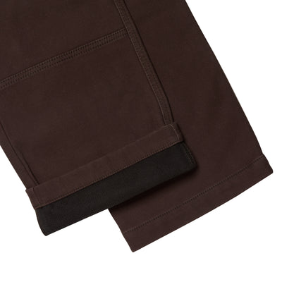 Grid Fleece-Bonded Canvas Pieced Work Pants #color_black-coffee