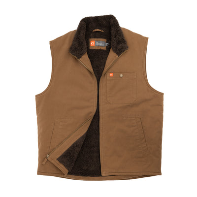 American outdoorsman Solid Sherpa Lined Twill Vest #color_caramel