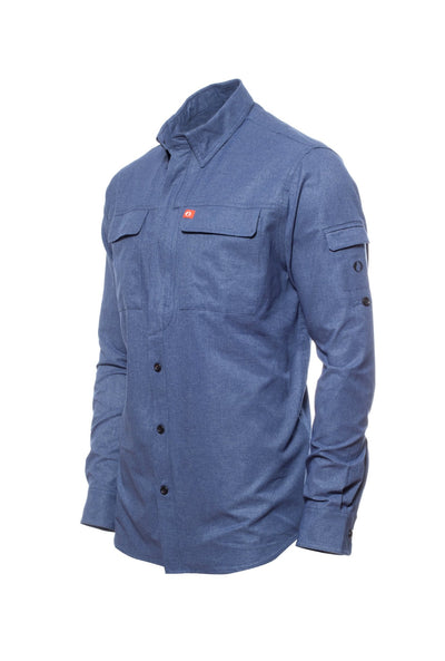 Green River Long Sleeve Quick Dry Fishing Guide Shirt - The American Outdoorsman #color_chambray-blue