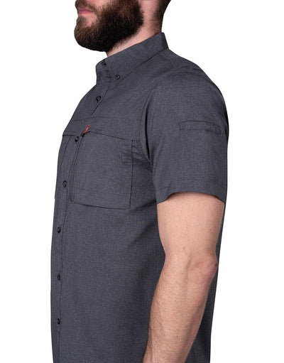 Heather Ripstop Short Sleeve Guide Shirt - The American Outdoorsman #color_charcoal-heather