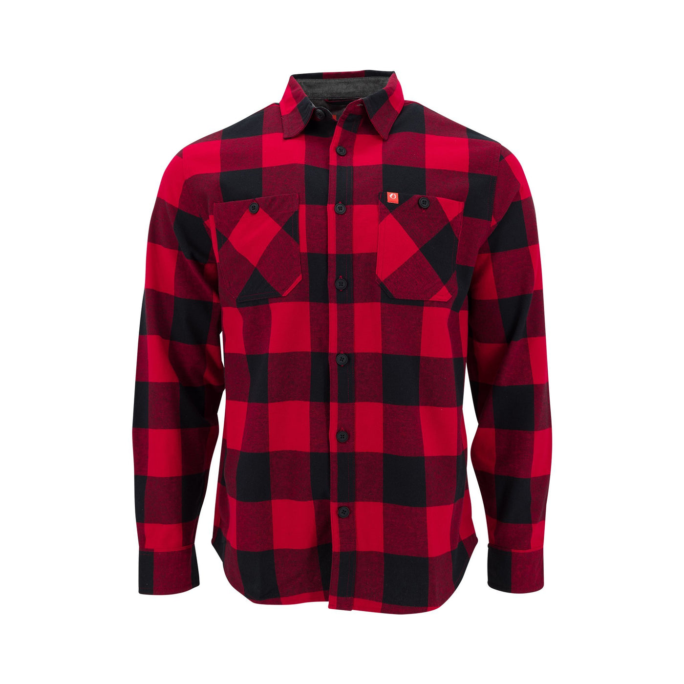Plaid Button-Down Heavyweight Flannel Shirt - The American Outdoorsman #color_red-black