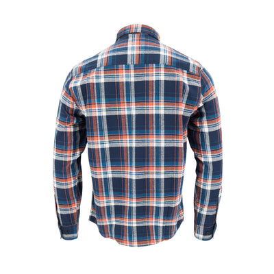Plaid Button-Down Heavyweight Flannel Shirt - The American Outdoorsman #color_navy-orange
