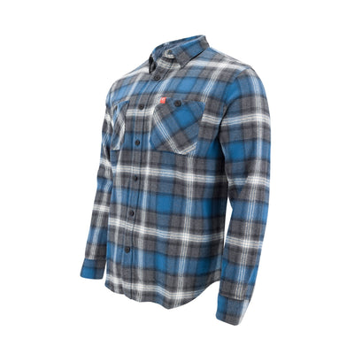 Plaid Button-Down Midweight Flannel Shirt - The American Outdoorsman #color_blue-grey