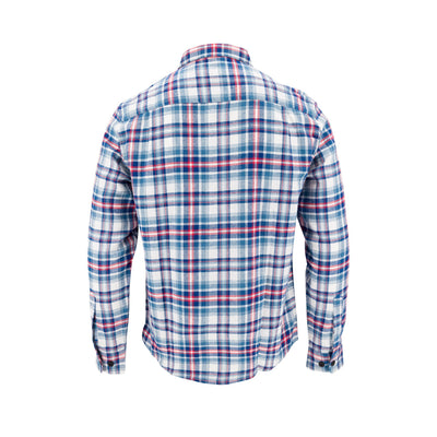 Plaid Button-Down Midweight Flannel Shirt - The American Outdoorsman #color_red-wht-blue