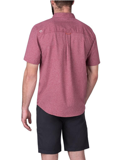 Stripe Short Sleeve Guide Shirt - The American Outdoorsman #color_red-heather