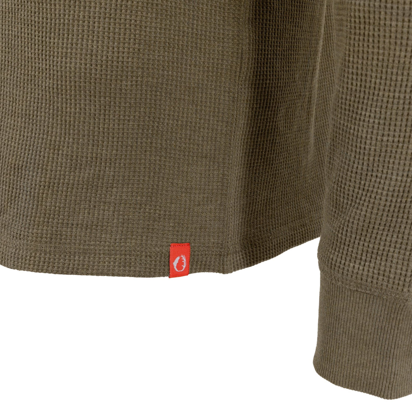 Waffle Henley Thermal With Pocket #color_smokey-olive-heather
