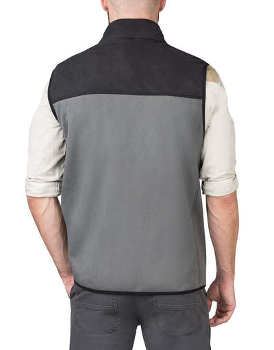 Water Repellent Bonded Fleece Full Zip Vest - The American Outdoorsman #color_steel