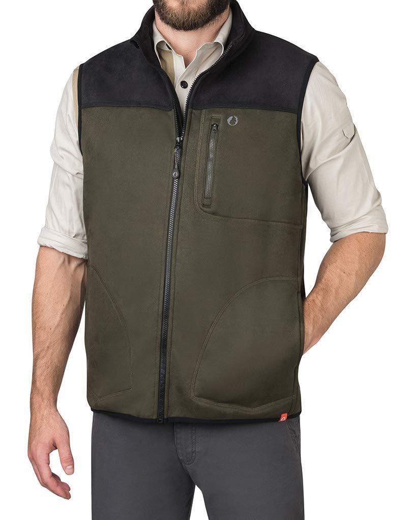 Water Repellent Bonded Fleece Full Zip Vest - The American Outdoorsman #color_olive
