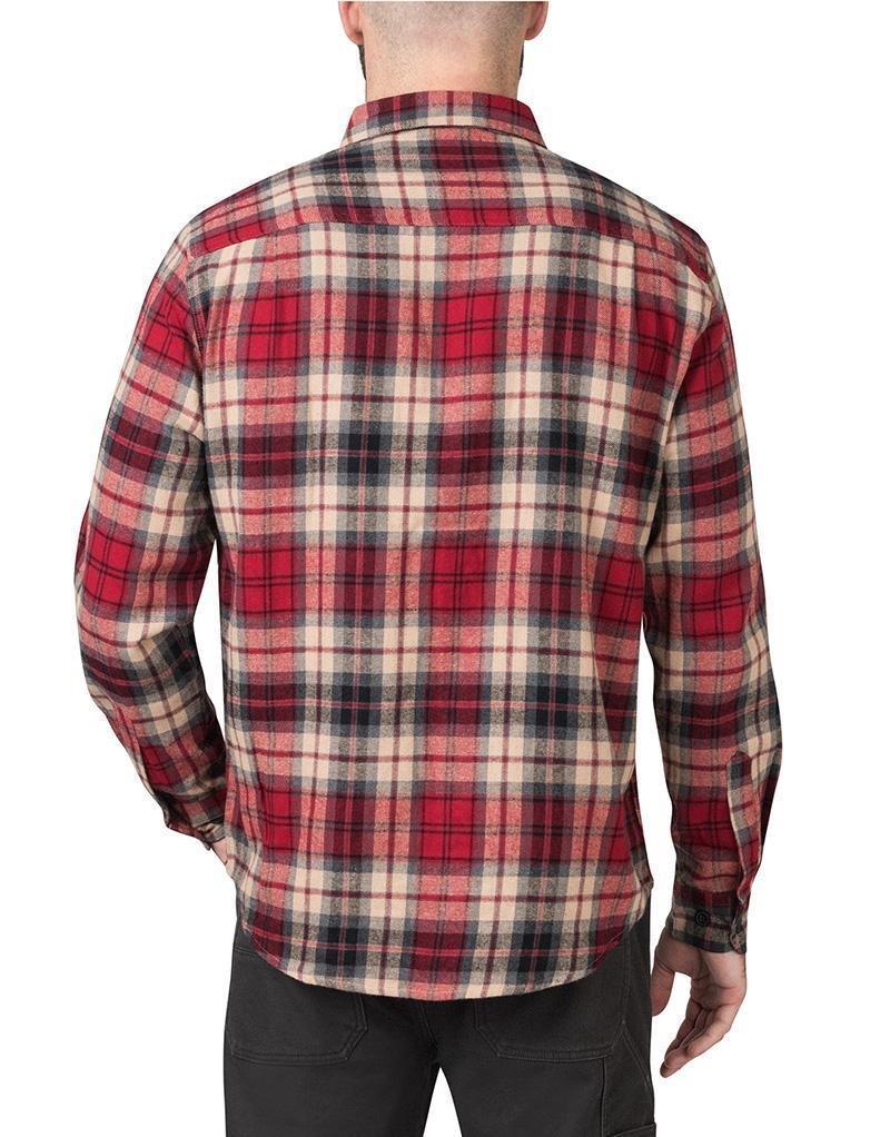 Plaid Button-Down Midweight Flannel Shirt - The American Outdoorsman #color_brown-rust
