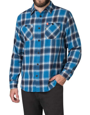 Plaid Button-Down Midweight Flannel Shirt - The American Outdoorsman #color_blue